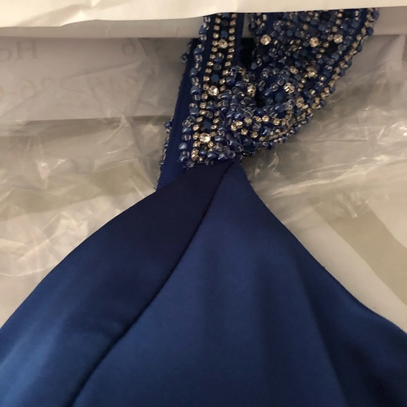 Sapphire Blue Beaded Maxi Dress - Picture 3 of 5